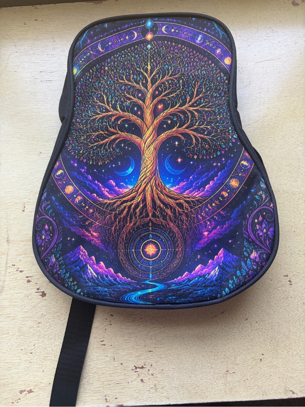 Mystic Tree Printed One Shoulder Bag - Purple/Blue